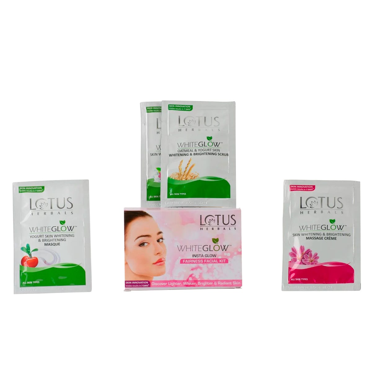 WHITEGLOW InstaGlow Brightening 4 in 1 Facial Kit Lotus Herbals