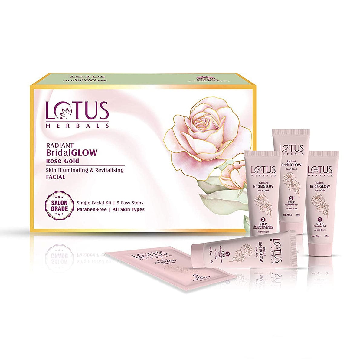 Buy Radiant BridalGlow Rose Gold Skin Illuminating & Revitalising Facial 4  – Lotus Herbals