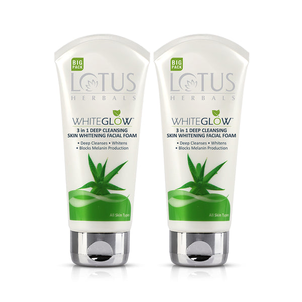 Lotus Herbals WHITEGLOW 3 in 1 Deep cleansing Skin Brightening Facial Foam