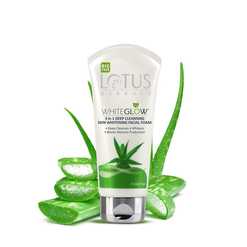 Lotus Herbals WHITEGLOW 3 in 1 Deep cleansing Skin Brightening Facial Foam