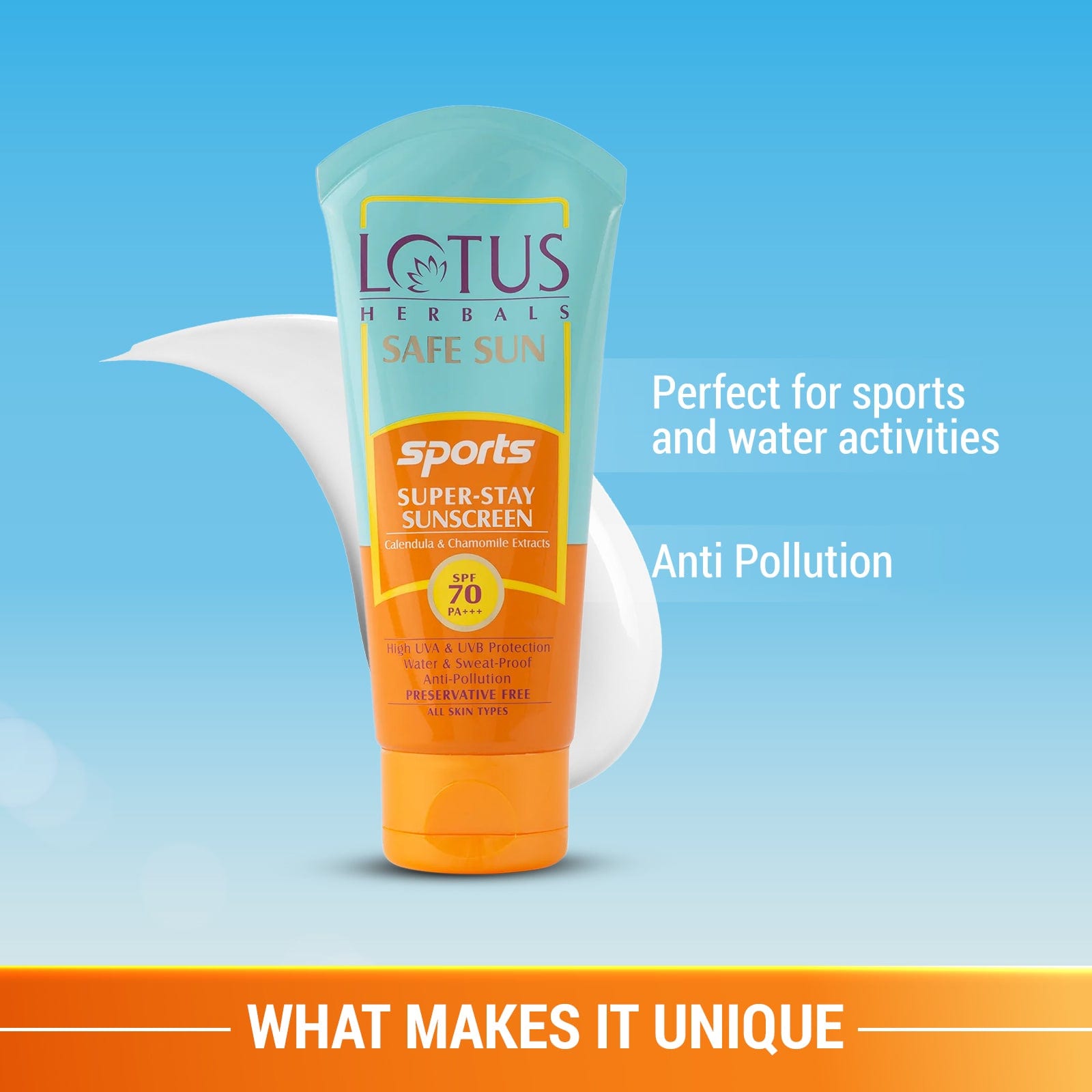 Sports Sunscreen SPF 70 - Buy Lotus Herbals Safe Sun Sports Super-Stay ...